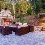 Outdoor fireplace installation in the Twin Cities